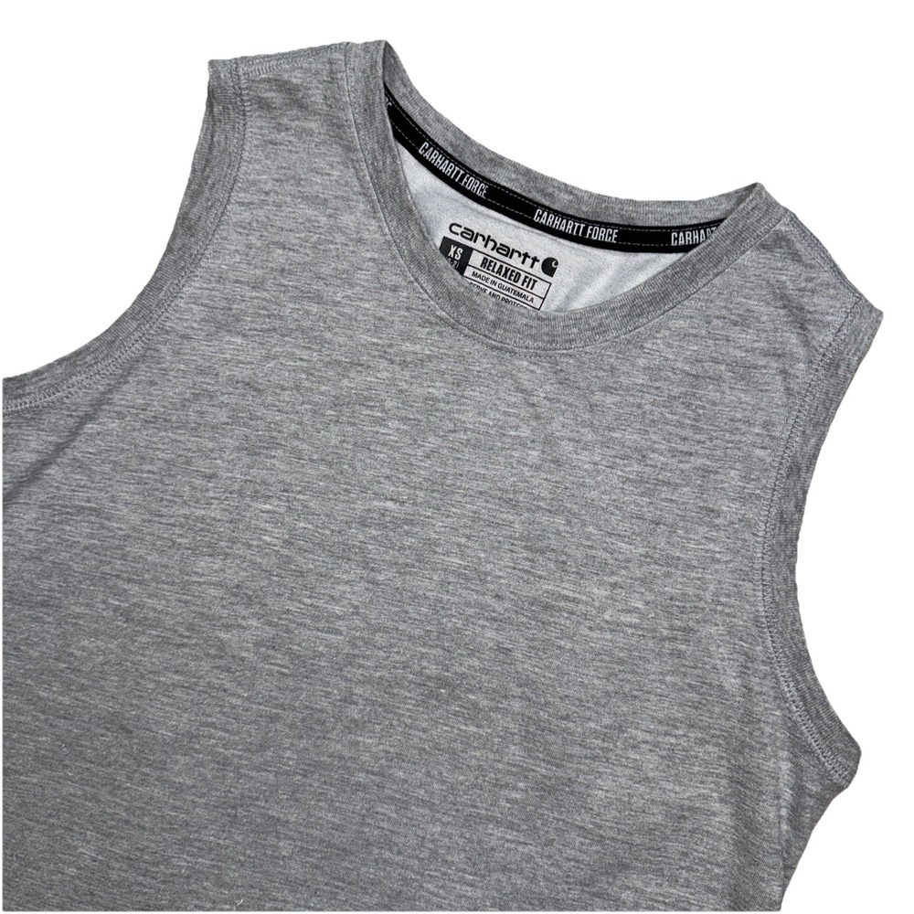 Carhartt Tank Top Womens XS Gray Force Relaxed Fit Sleeveless Curved Hem